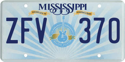 MS license plate ZFV370