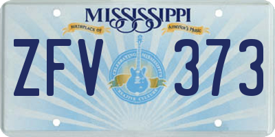 MS license plate ZFV373