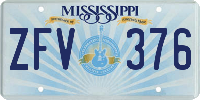 MS license plate ZFV376