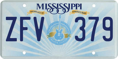 MS license plate ZFV379
