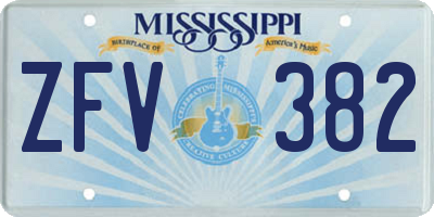 MS license plate ZFV382