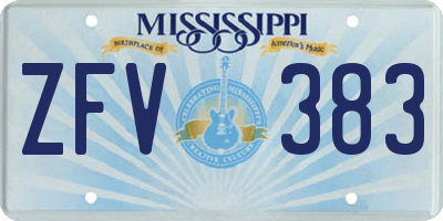 MS license plate ZFV383