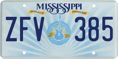 MS license plate ZFV385