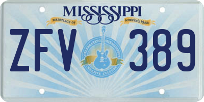 MS license plate ZFV389