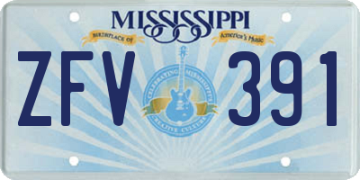 MS license plate ZFV391