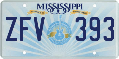 MS license plate ZFV393