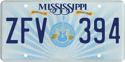 MS license plate ZFV394