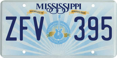 MS license plate ZFV395