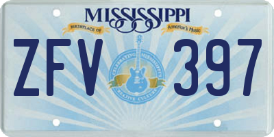 MS license plate ZFV397