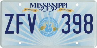 MS license plate ZFV398