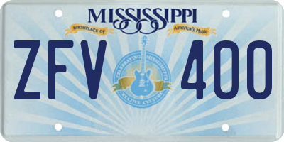 MS license plate ZFV400
