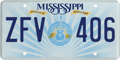 MS license plate ZFV406