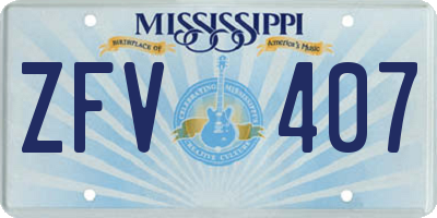 MS license plate ZFV407