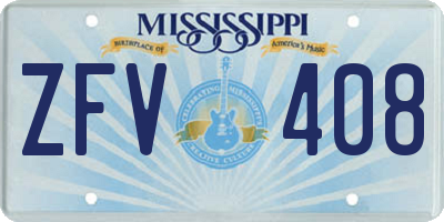 MS license plate ZFV408