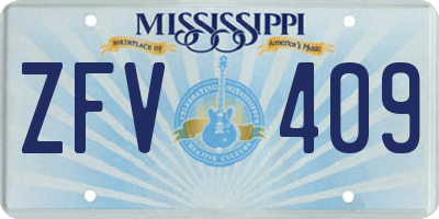 MS license plate ZFV409
