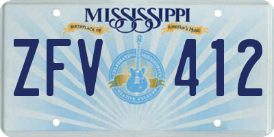 MS license plate ZFV412