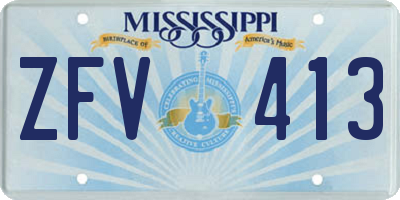 MS license plate ZFV413