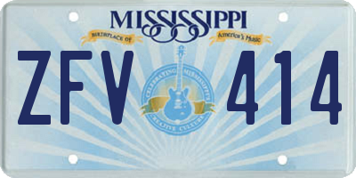 MS license plate ZFV414