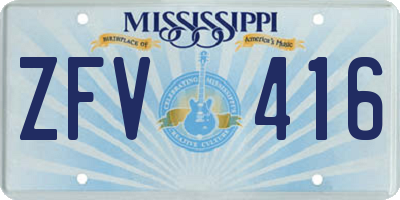 MS license plate ZFV416