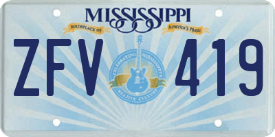 MS license plate ZFV419