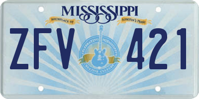 MS license plate ZFV421
