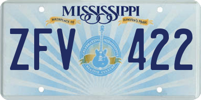 MS license plate ZFV422