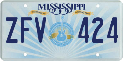 MS license plate ZFV424
