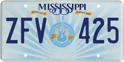 MS license plate ZFV425
