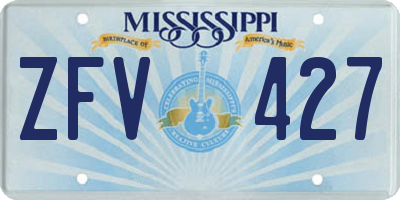 MS license plate ZFV427
