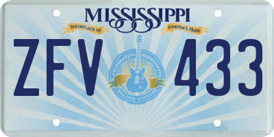 MS license plate ZFV433