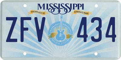 MS license plate ZFV434