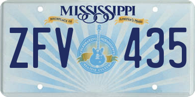 MS license plate ZFV435