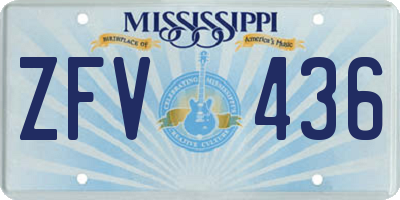 MS license plate ZFV436