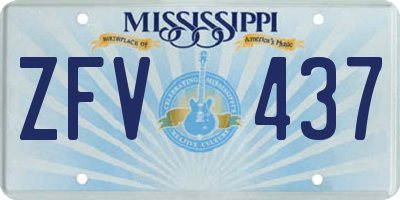 MS license plate ZFV437