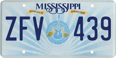MS license plate ZFV439