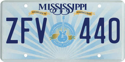 MS license plate ZFV440