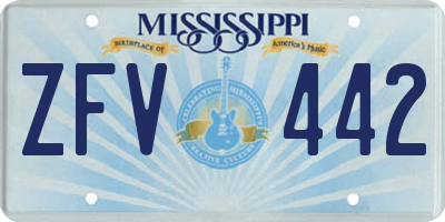 MS license plate ZFV442