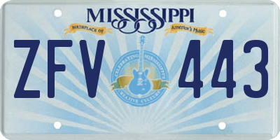 MS license plate ZFV443