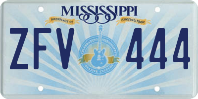 MS license plate ZFV444