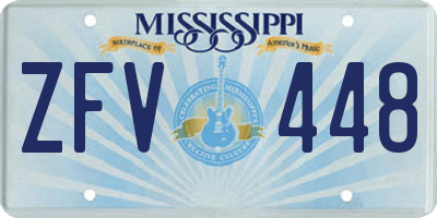 MS license plate ZFV448