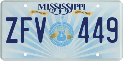 MS license plate ZFV449