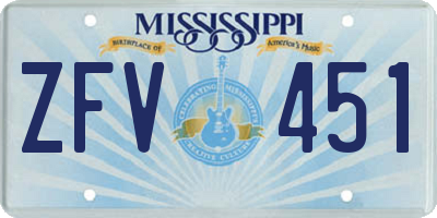MS license plate ZFV451