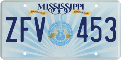 MS license plate ZFV453