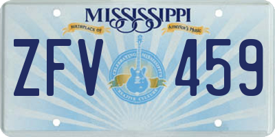 MS license plate ZFV459