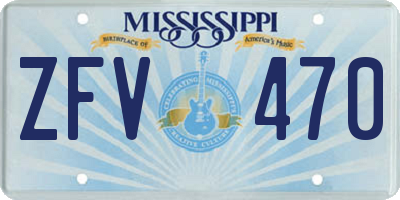 MS license plate ZFV470