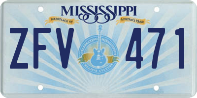 MS license plate ZFV471
