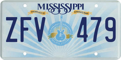 MS license plate ZFV479
