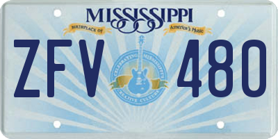 MS license plate ZFV480