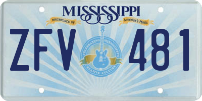 MS license plate ZFV481