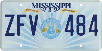 MS license plate ZFV484